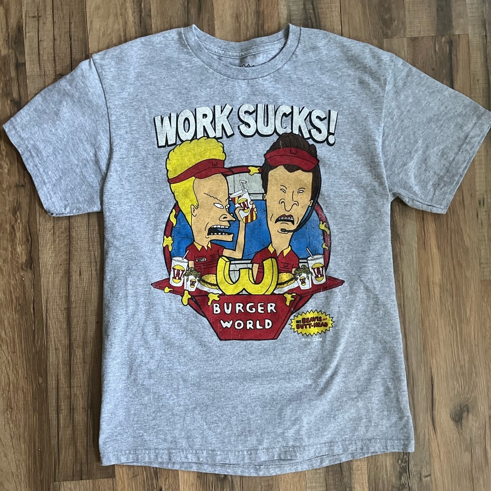 2012 Beavis & Butt-Head “Work Sucks” MTV graphics tee Men’s size medium!